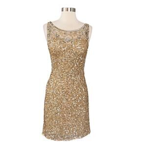 Scala Gold Sequin Low Back Dress 8